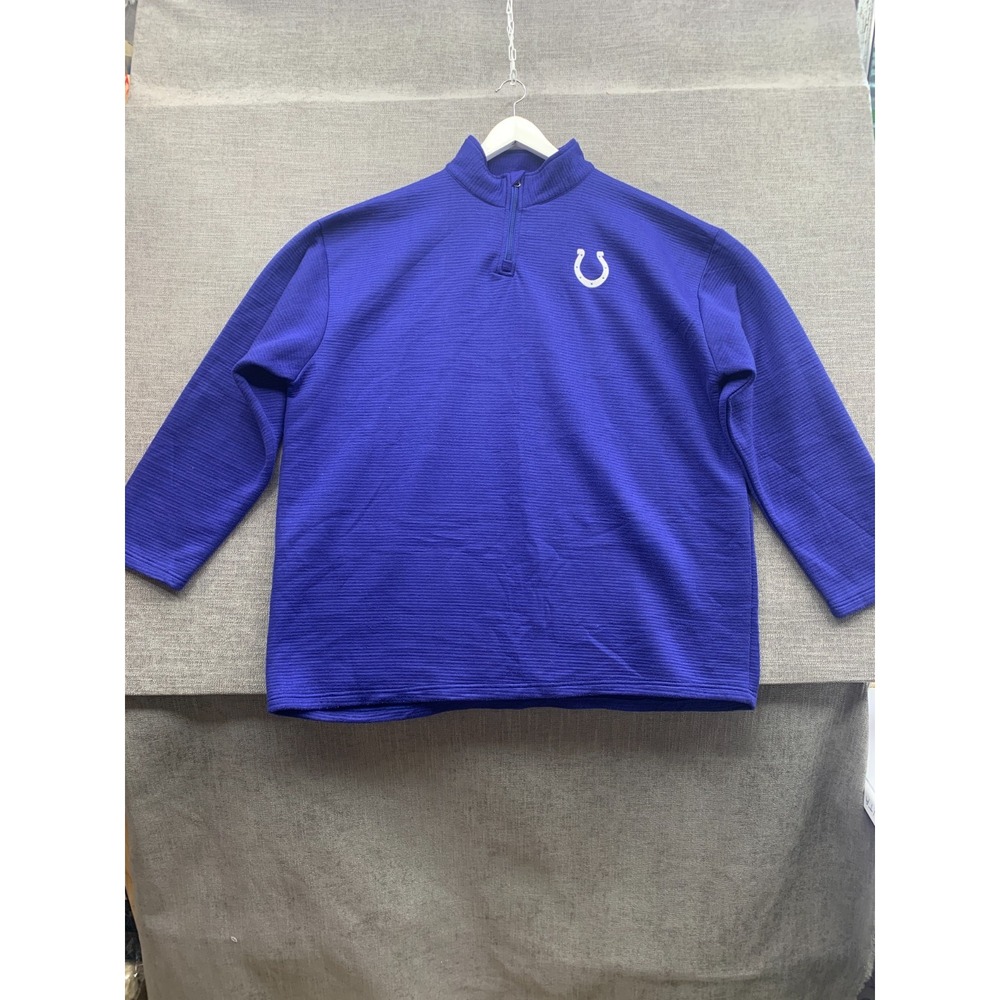 Majestic Athletic Indianapolis Colts NFL Sweatshirt Mens 3XLT Royal Blue 1/4 Zip